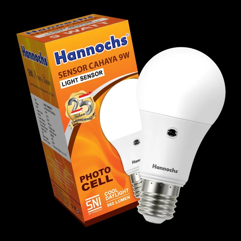 LAMPU SENSOR CAHAYA 9W HANNOCHS