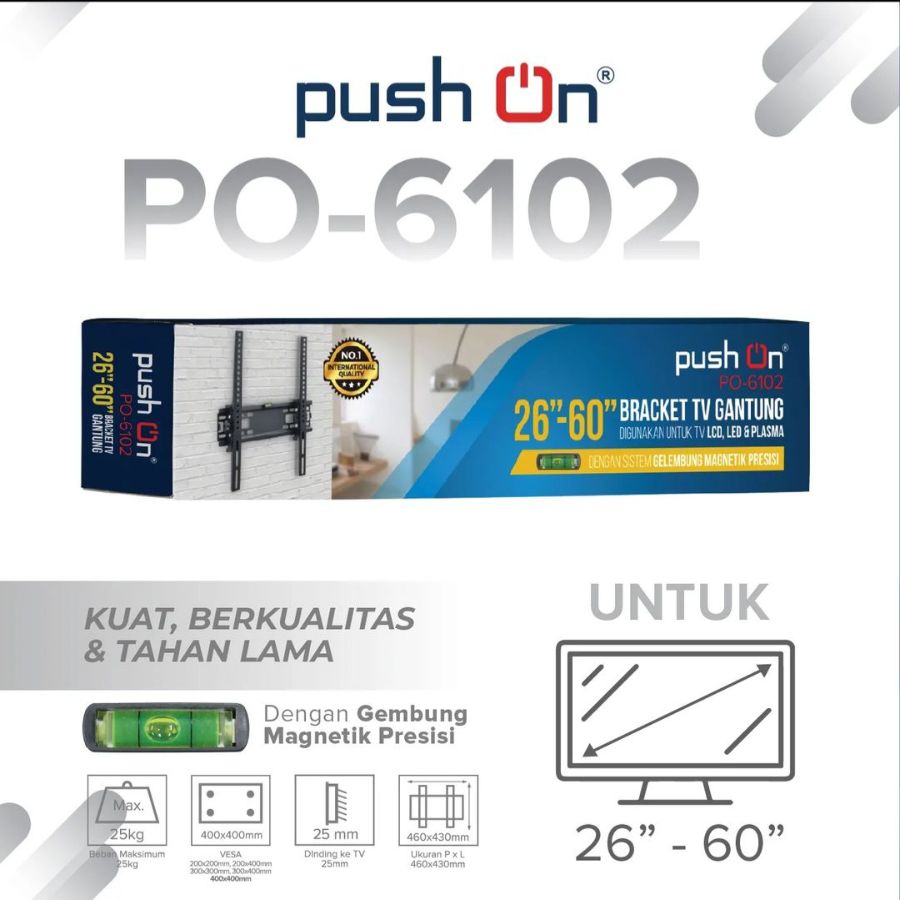 BRACKET TV LED 26-60 PO-6102 PUSH ON