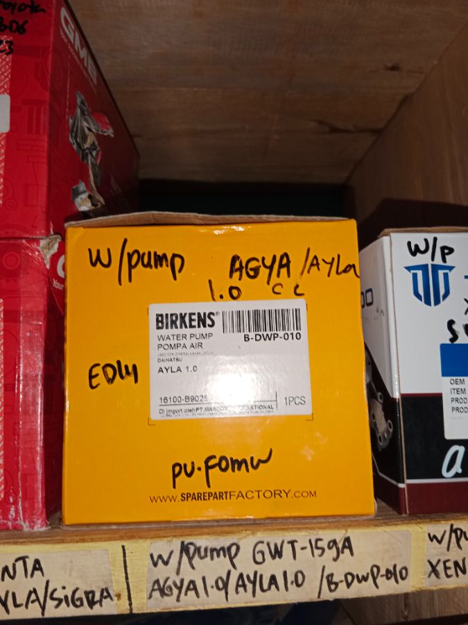 WATER PUMP AYLA/AGYA 1.0 B-DWP-010 BIRKENS / (GWT 159A)