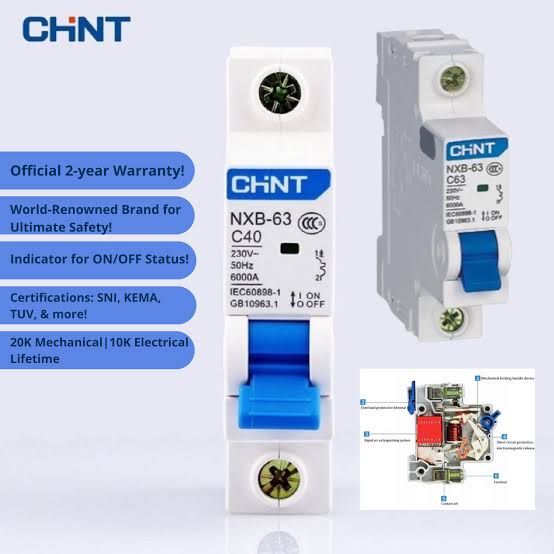 MCB CHINT 63A 1 PHASE