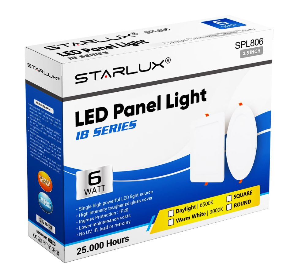 PANEL IB BULAT 6W STARLUX KUNING
