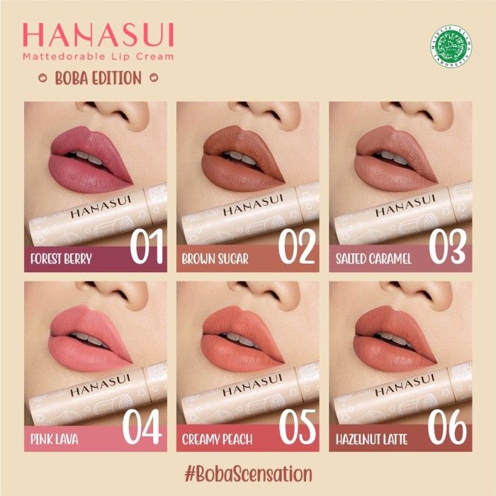 Hanasui Lip Cream Boba Edition 03 Salted Caramel 4g