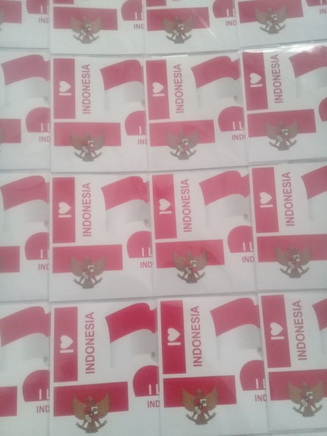 Stiker bendera merah putih lembar