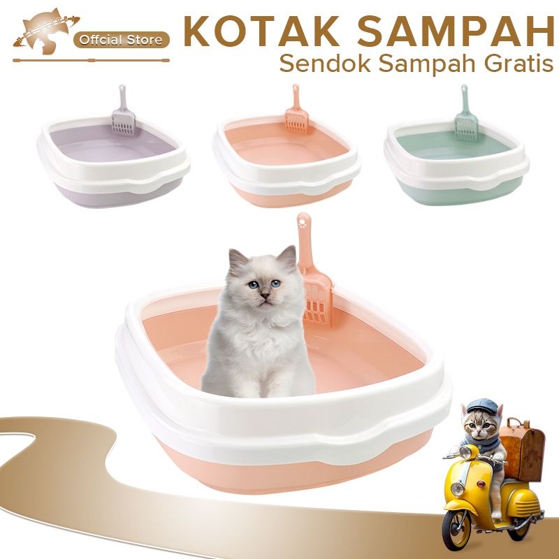 CAT LITTER BOX, Tempat Kotoran Kucing (Free Sekop)
