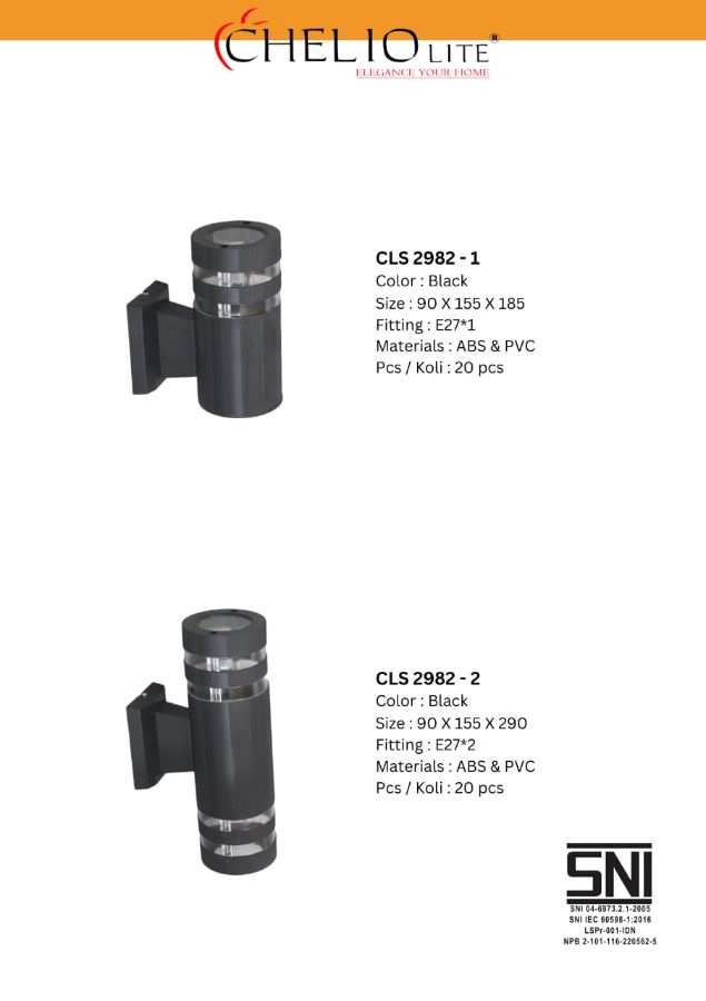 LAMPU DINDING 2 FITING CHELIO CLS 2982 2