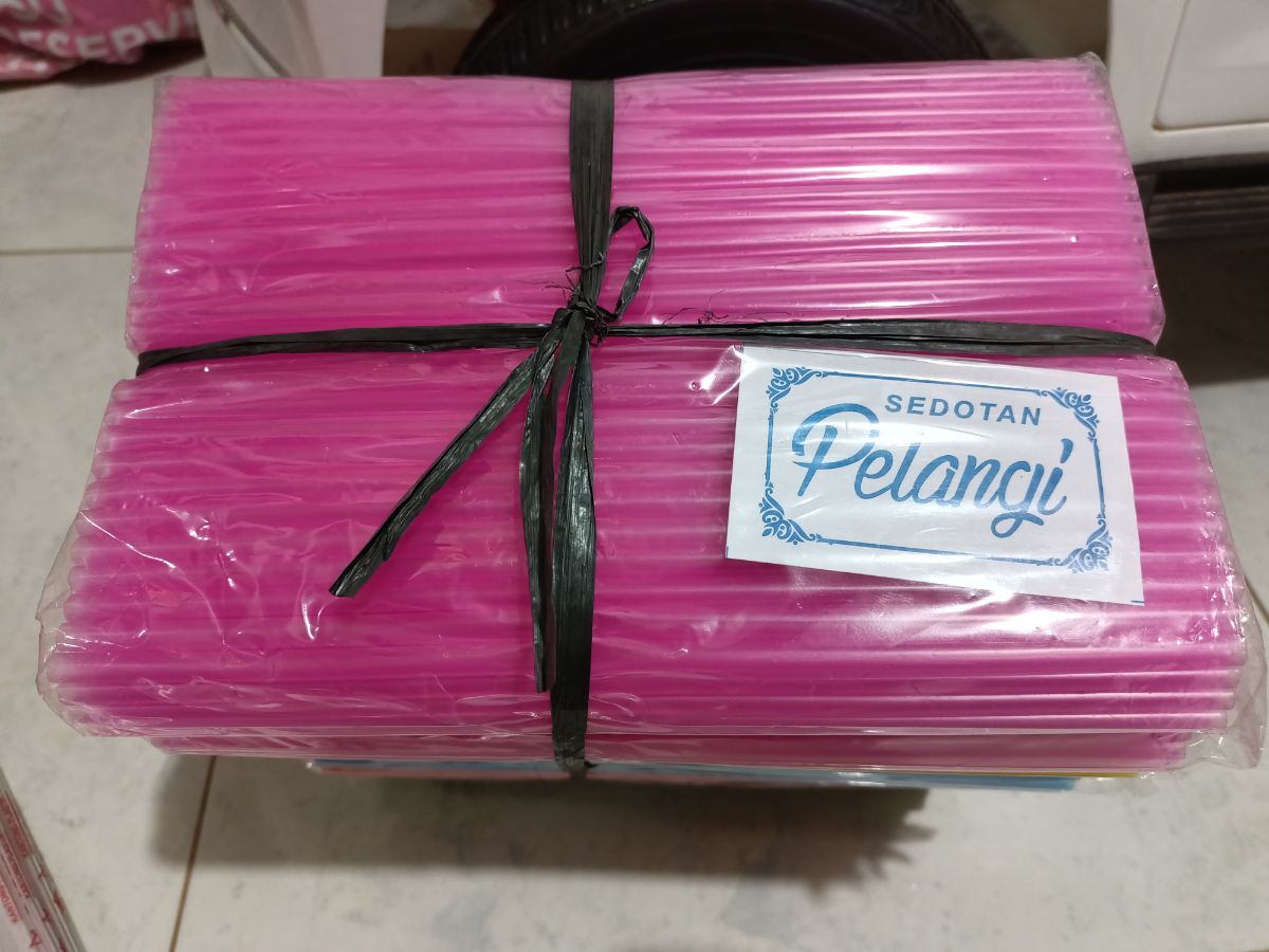 sedotan pelangi pak isi 10.