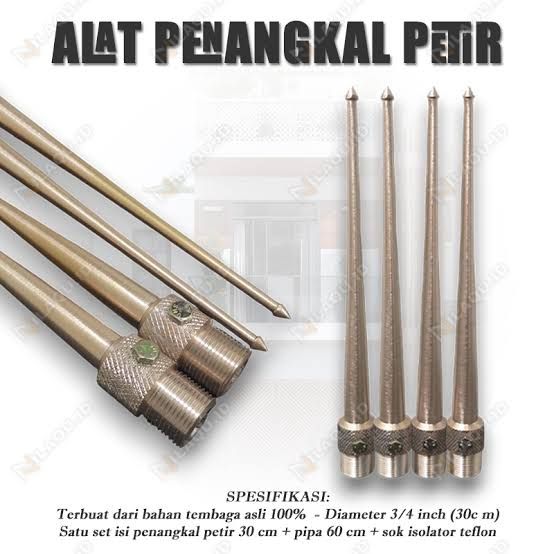 PENANGKAL PETIR ASLI TEMBAGA  3/4