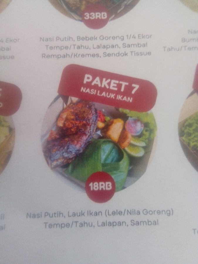 Paket 7 (Nasi lauk ikan lele/nila)