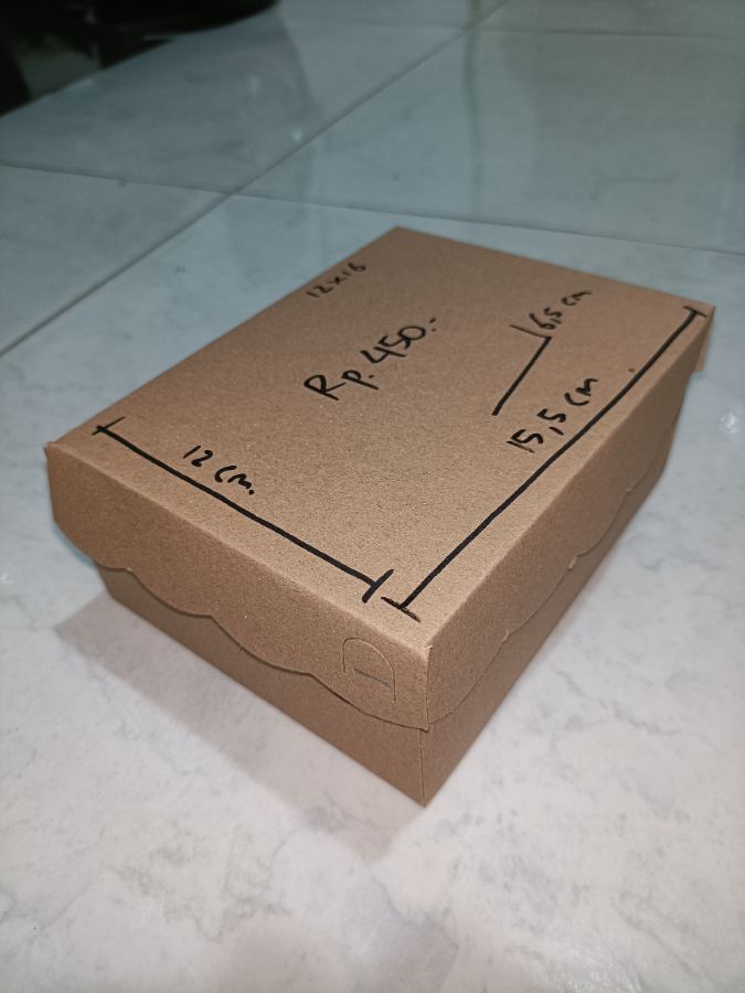 Kardus Snack 12 x 16 coklat polos