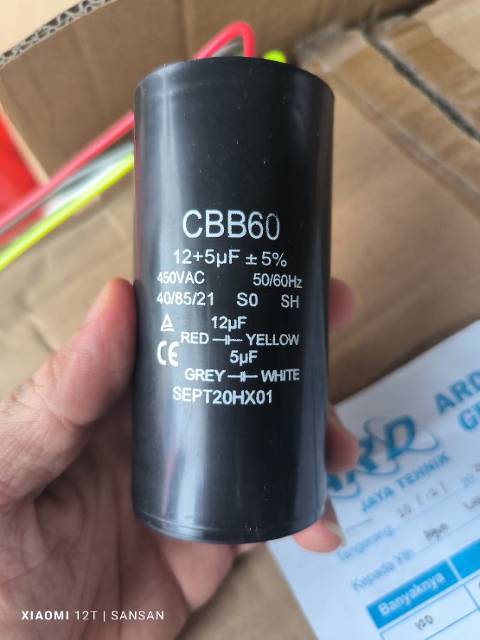 KAPASITOR MESIN CUCI 12 5 CBB60