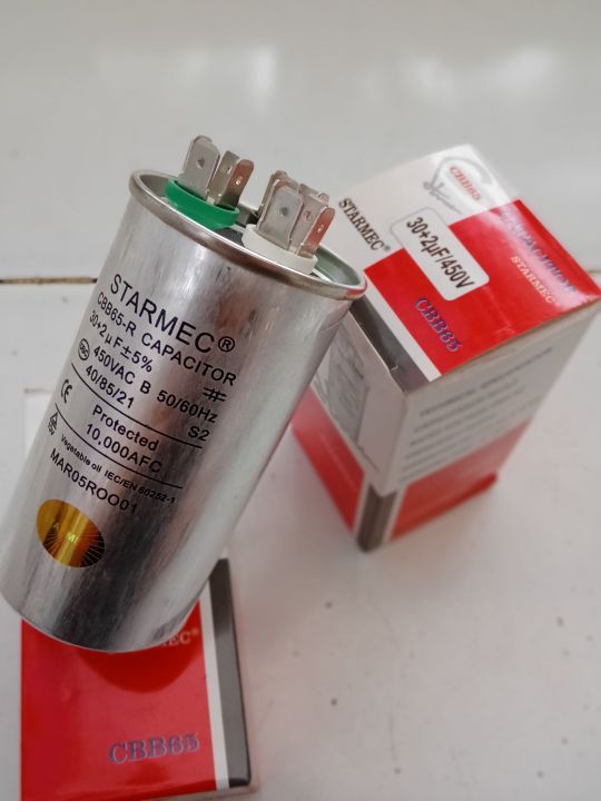 KAPASITOR AC 30+2 UF 450V STARMEC DOBEL
