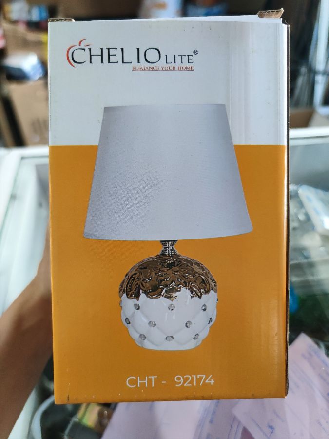 LAMPU MEJA CHELIO CHT-92174 WH+GD