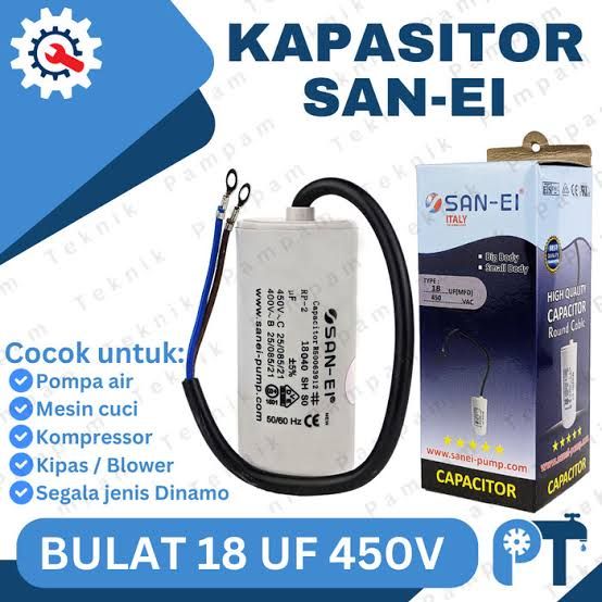 KAPASITOR MESIN AIR 18 UF SANEI