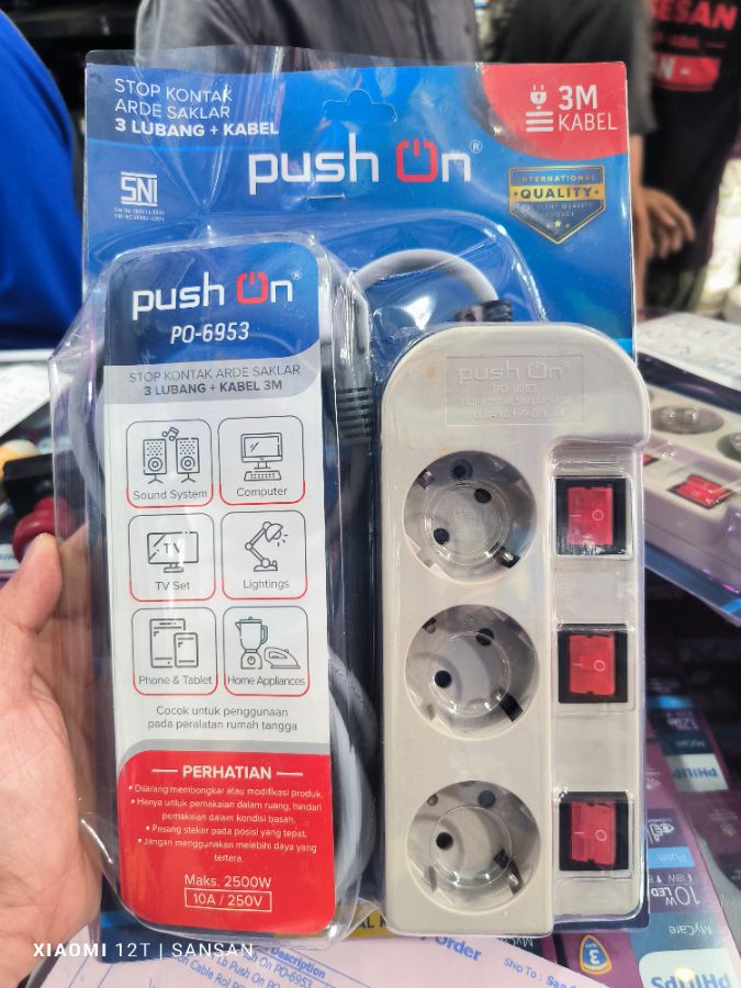 S/K SWITCH 3L 3 METER PUSH ON