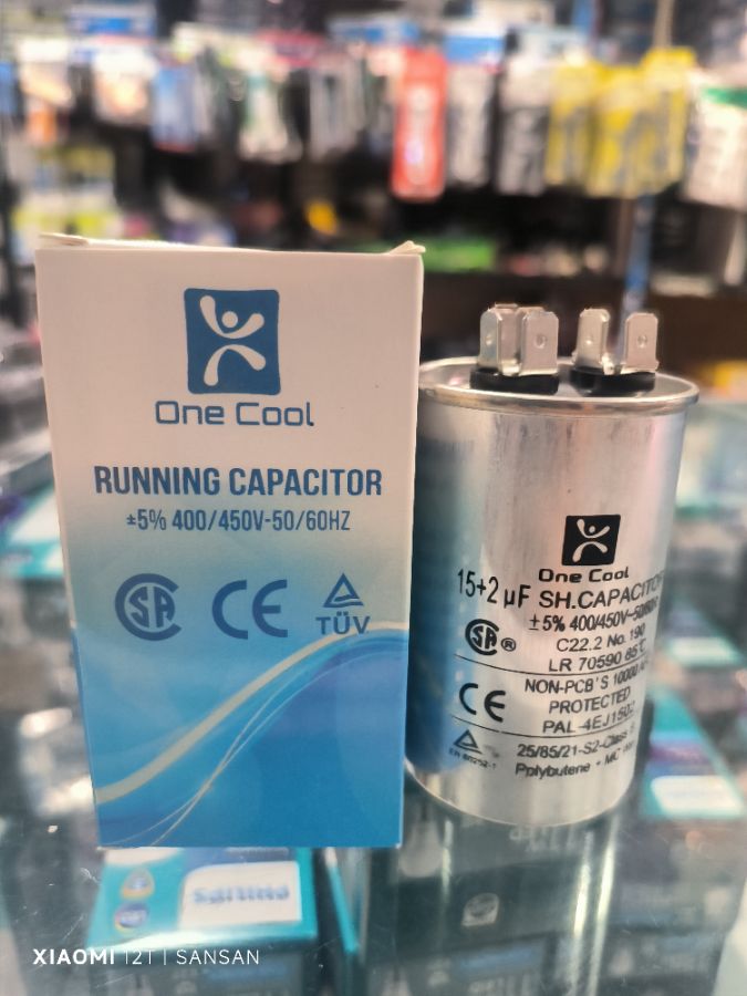 KAPASITOR AC 15+2 UF 450V ONE COOL