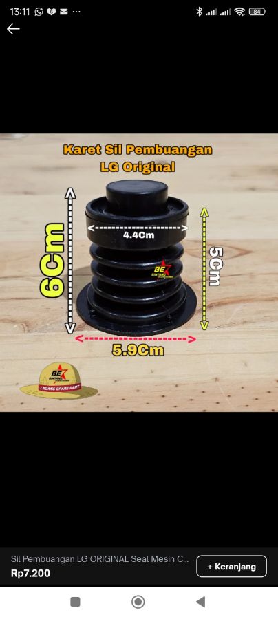 KARET SEAL PEMBUANGAN LG ORIGINAL