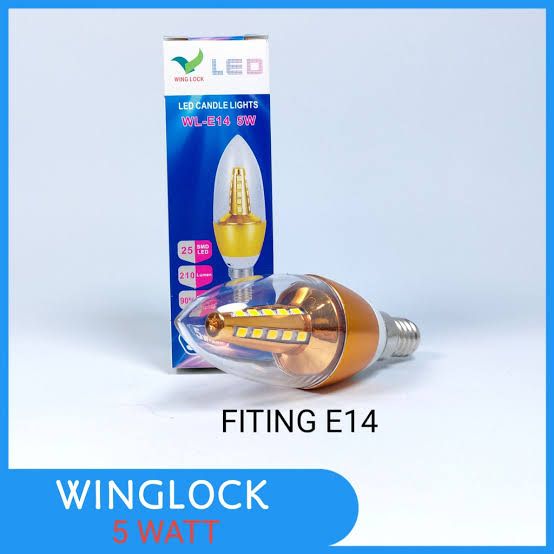 LED CANDLE WINGLOCK E14 KUNING
