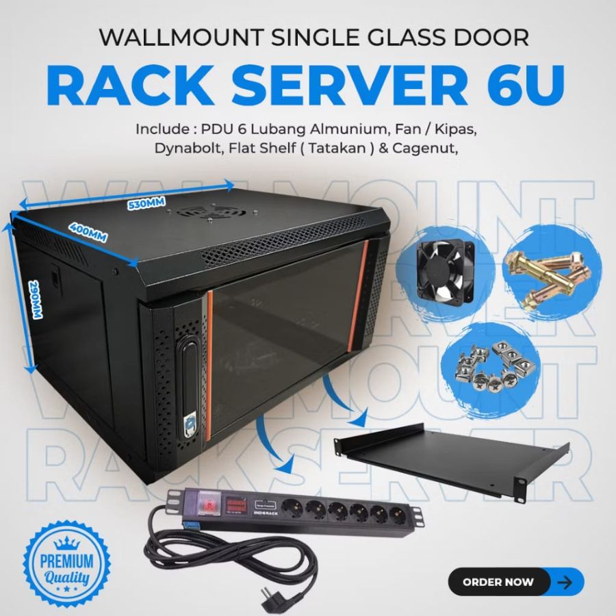 RACK SERVER 6U / WALLMOUNT 6U KOMPLIT
