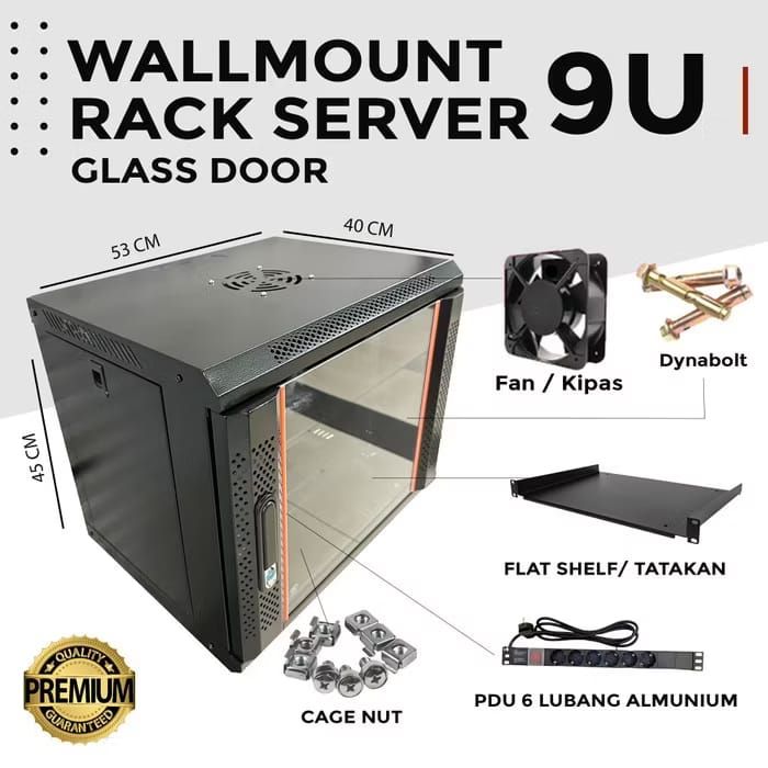 RACK SERVER 9U / WALLMOUNT 9U KOMPLIT