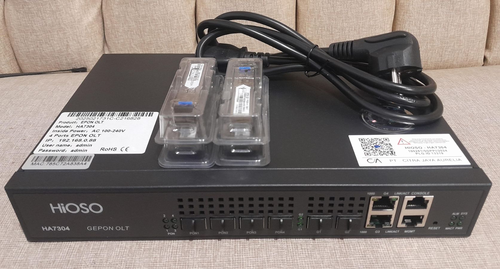  HIOSO EPON OLT 4PON HA7304 4 SFP PORTS