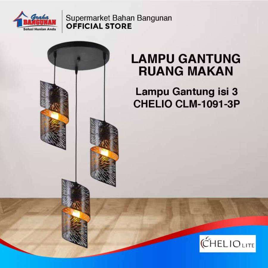 LAMPU GANTUNG CHELIO CLM-1091-3P