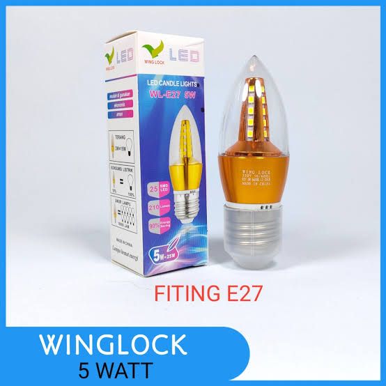 LED CANDEL WINGLOCK E27 KUNING PUTIH