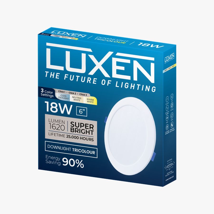 DOWNLIGHT LUXEN 18W 3 WARNA