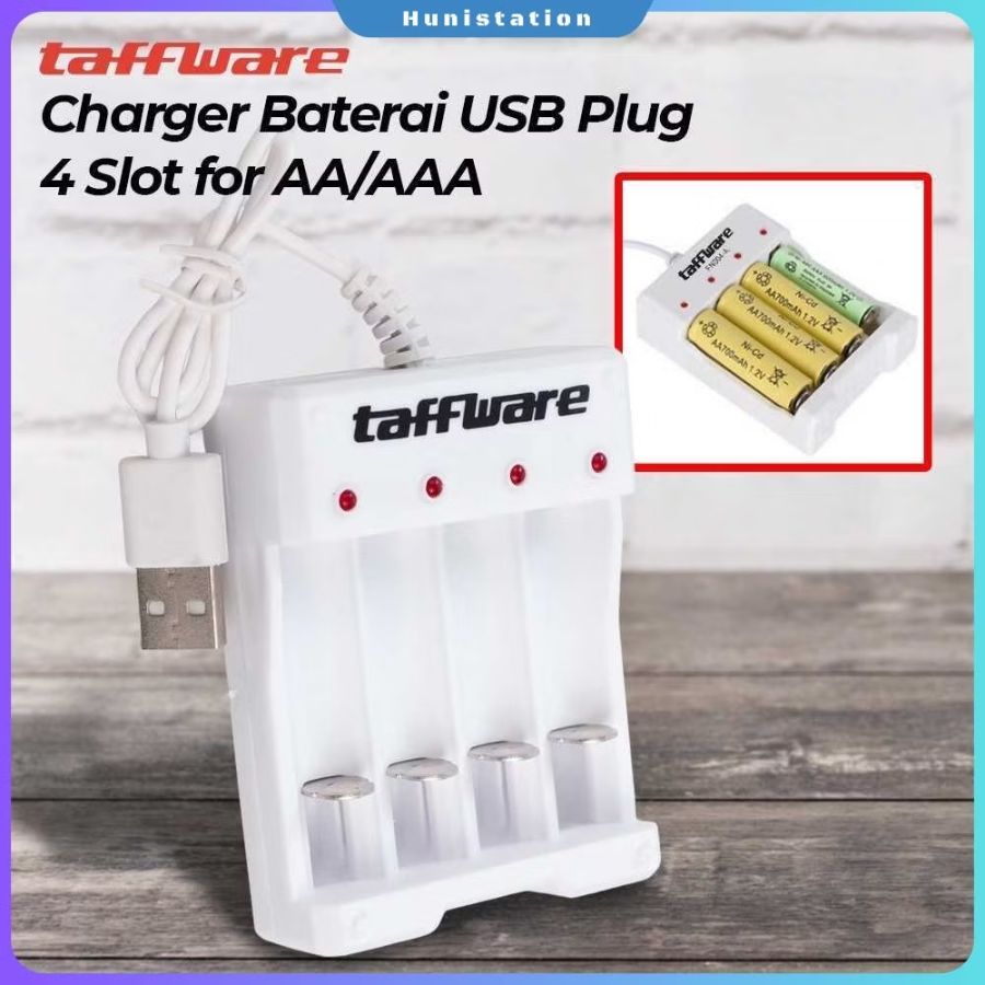 CHARGER BATERAI AA/AAA USB 4 SLOT TAFFWARE