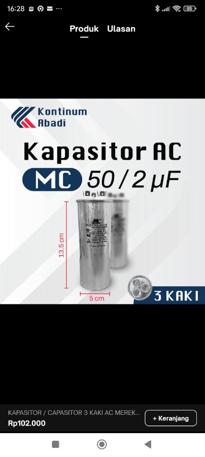 KAPASITOR AC 50 + 2 UF MC