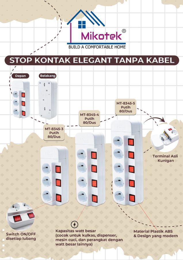 STOP KONTAK 4L SWITCH 8345-4 MIKOTEK