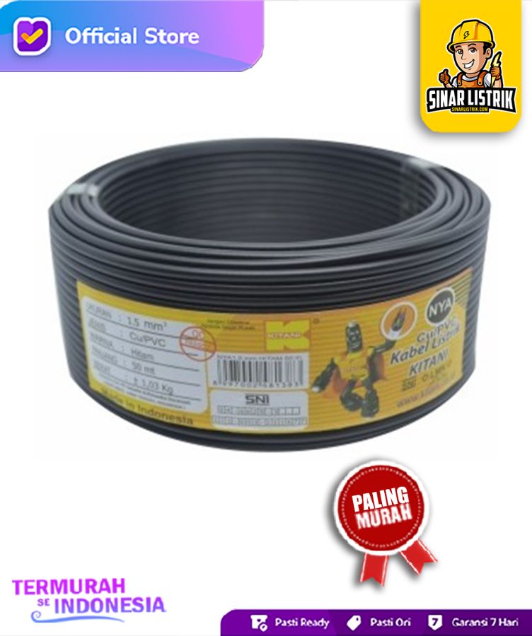 NYA KITANI 1 X 1.5 50 METER HITAM