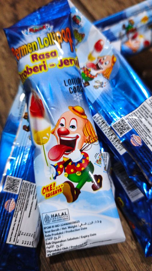 Permen Lolipop Rasa Strawberry - Jeruk