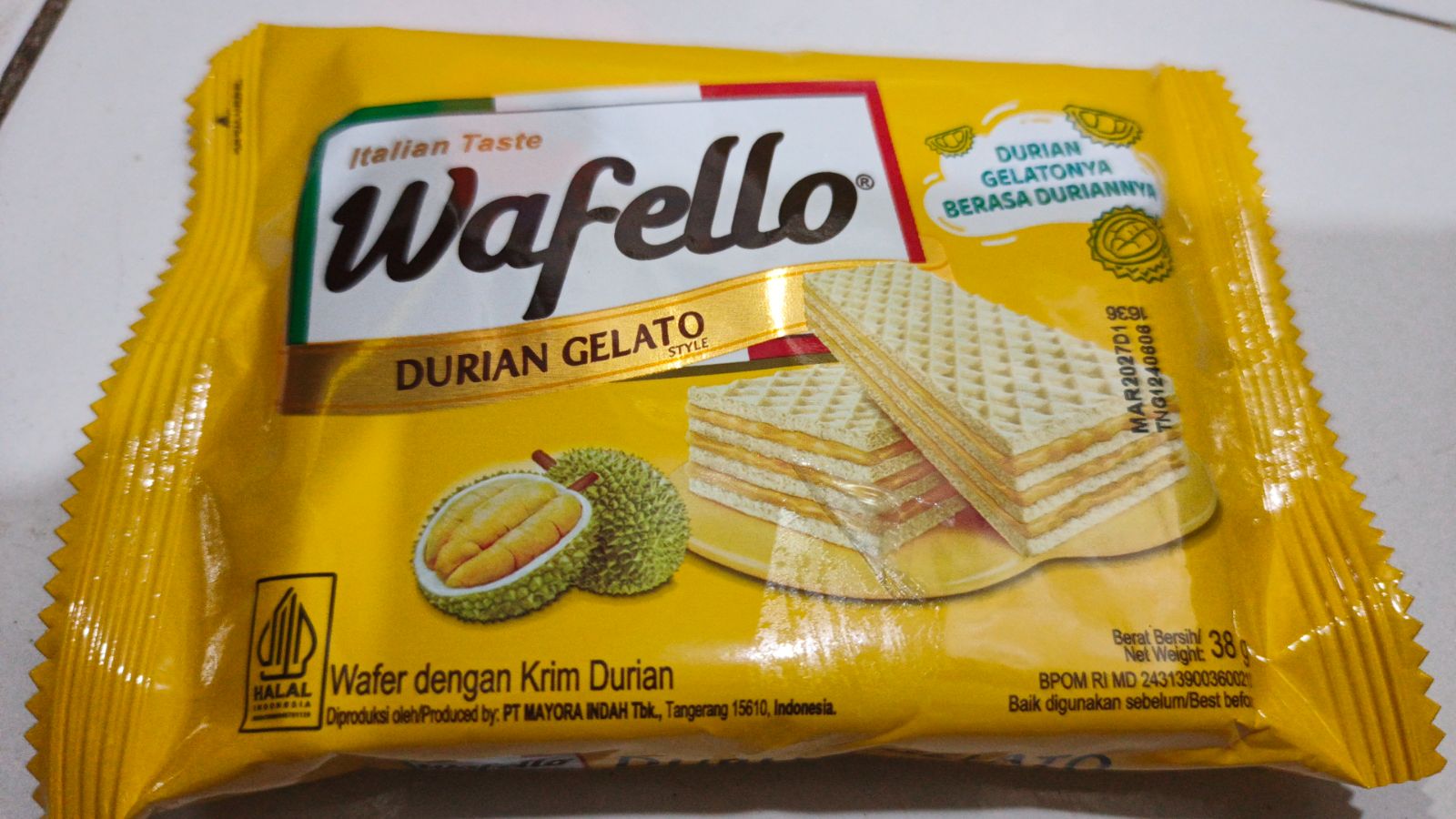 Waffelo Rasa Durian Gelato 38gr
