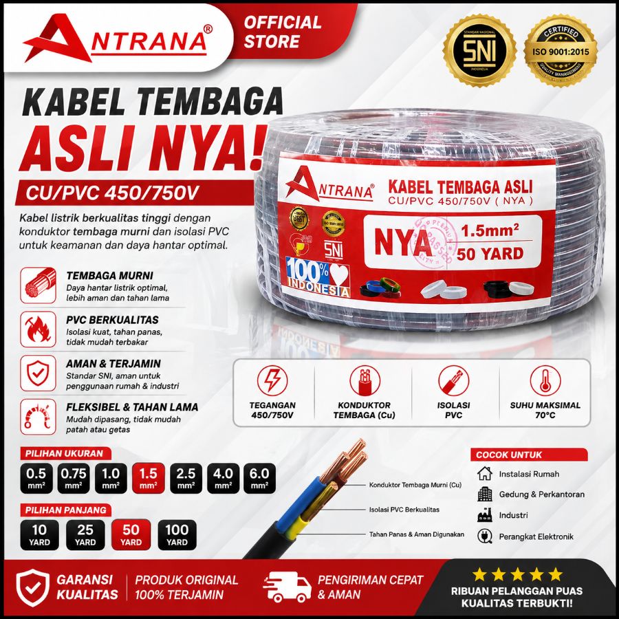 NYA ANTRANA 1 X 1.5 50 YARD HITAM