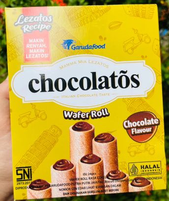 Chocolatos Wafer Roll Rasa Coklat 9gr