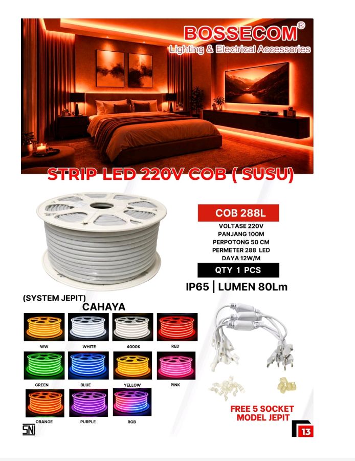 LAMPU SELANG BOSSECOM COB PUTIH 1 ROLL