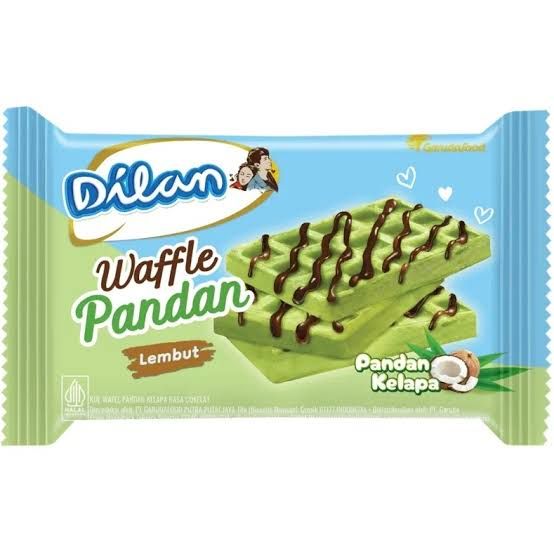Dilan Waffle Pandan Kelapa Rasa Cokelat 
