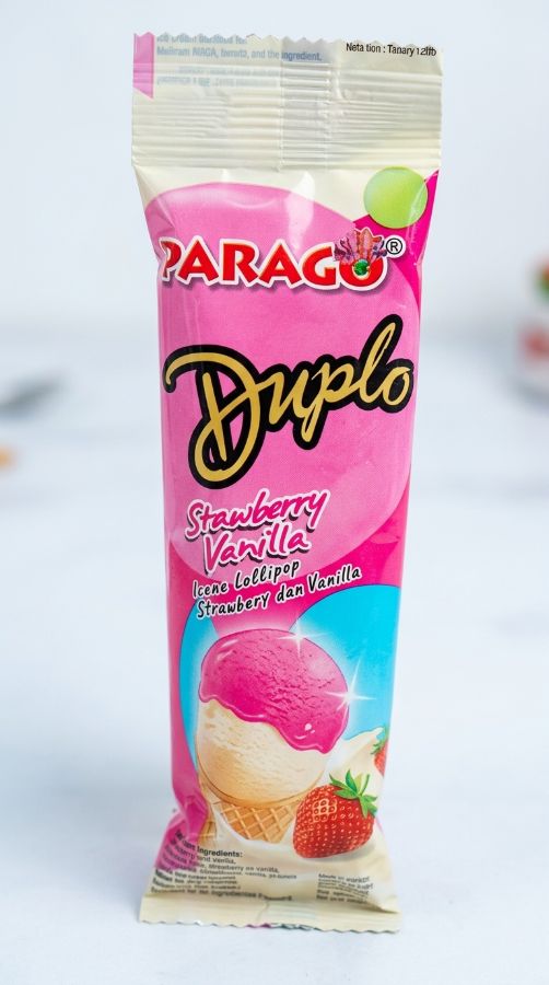 Permen Lolipop Parago Duplo Rasa Strawberry Vanilla 7gr
