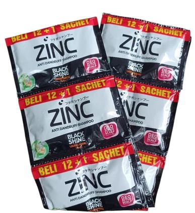 Zinc Anti Dandruff Shampo Black Shine 10ml