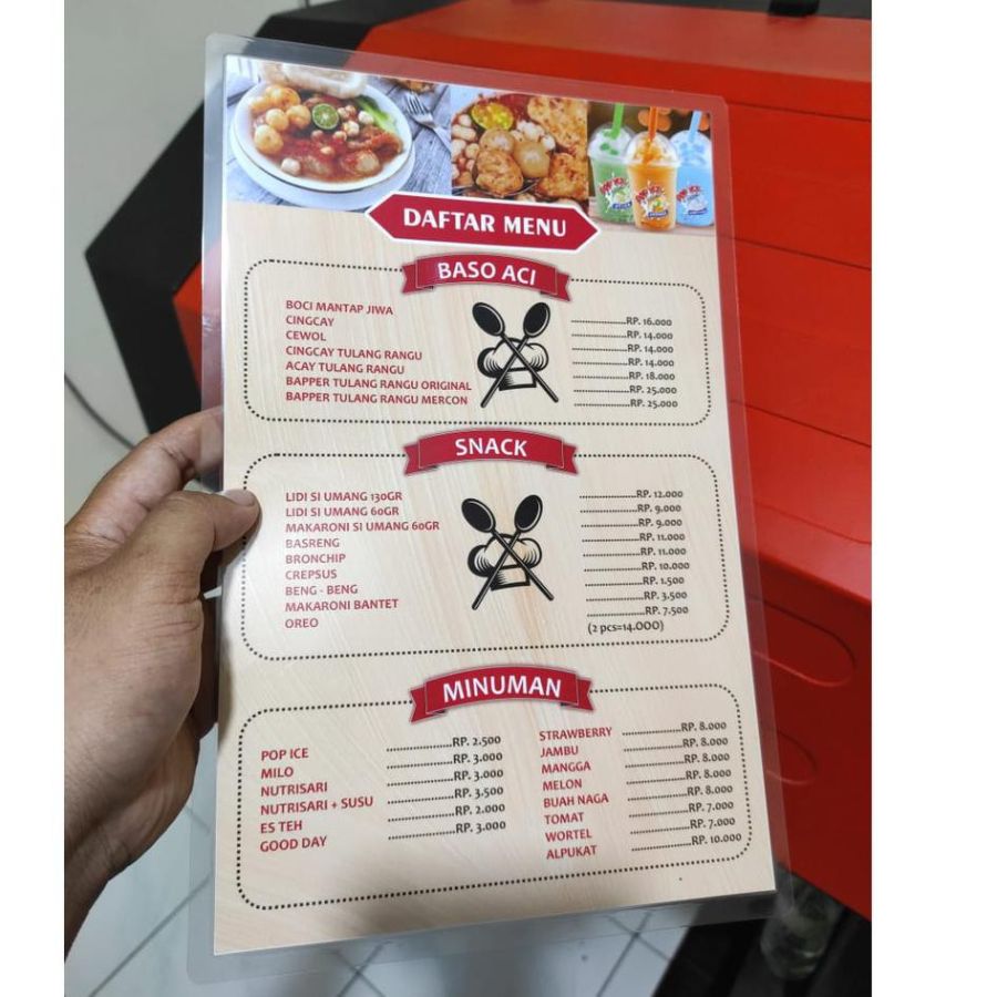 Daftar Menu A4+Laminating