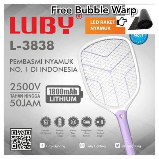RAKET NYAMUK LUBY 3838