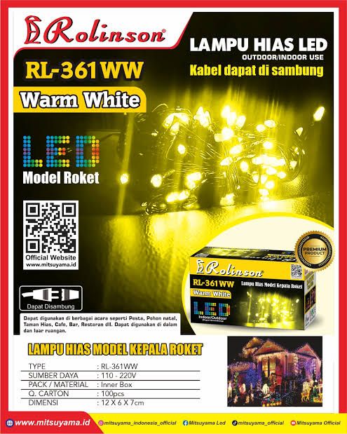 LAMPU NATAL WARM WHITE ROLINSON