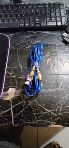 kabel audio jack XLR canon female to dual RCA 2x1cable kitani twin blue full tembaga (1m)