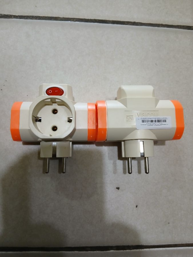 Steker T multi arde bumbu + saklar Visicom 