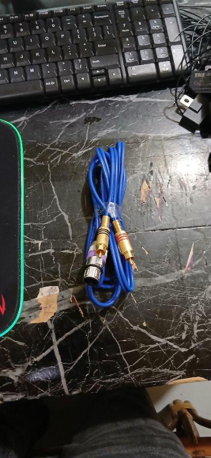 kabel audio jack XLR canon female to dual RCA 2x1cable kitani twin blue full tembaga (2m)