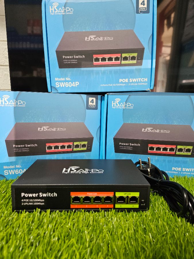 HSAIRPO POE SWITCH 4+2 PORT UPLINK