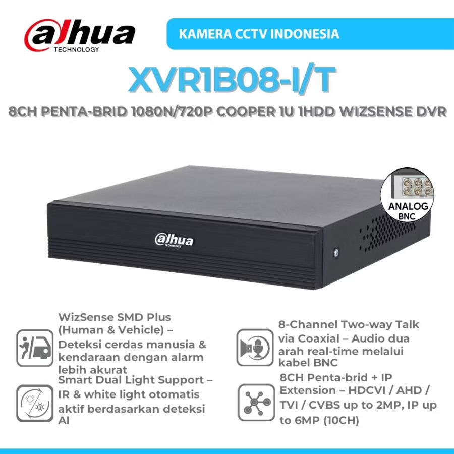 DAHUA XVR1B08-I/T 8CH