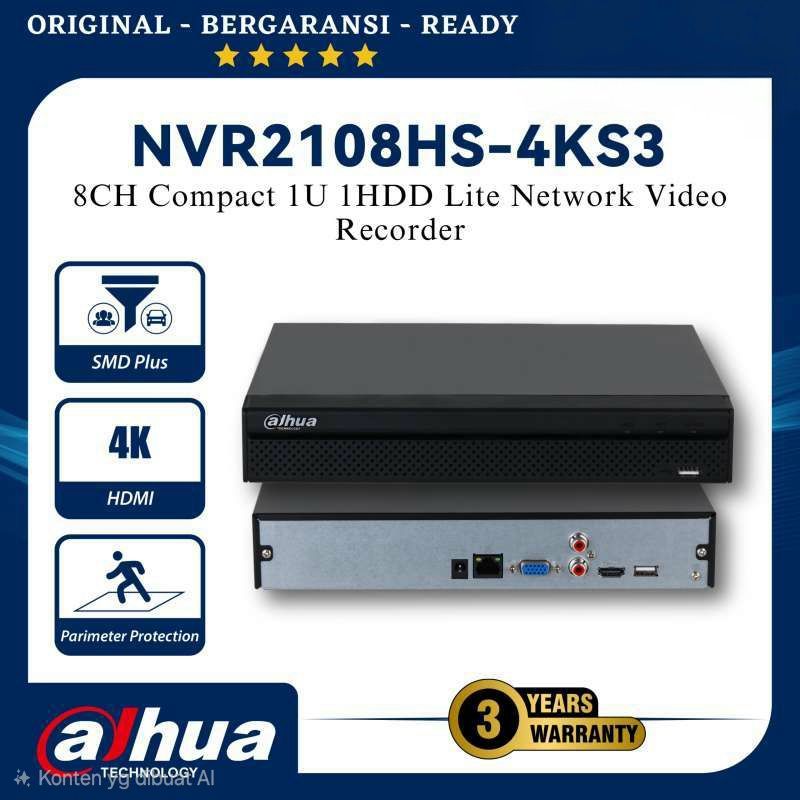NVR DAHUA NVR2108HS-4KS3 8CH