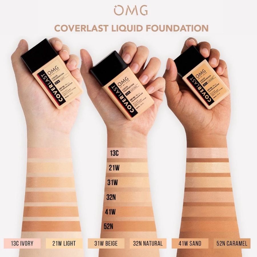 OMG CoverLast Liquid Foundation Alas Bedak SPF 20 PA++ Oil Control Long Lasting 8H