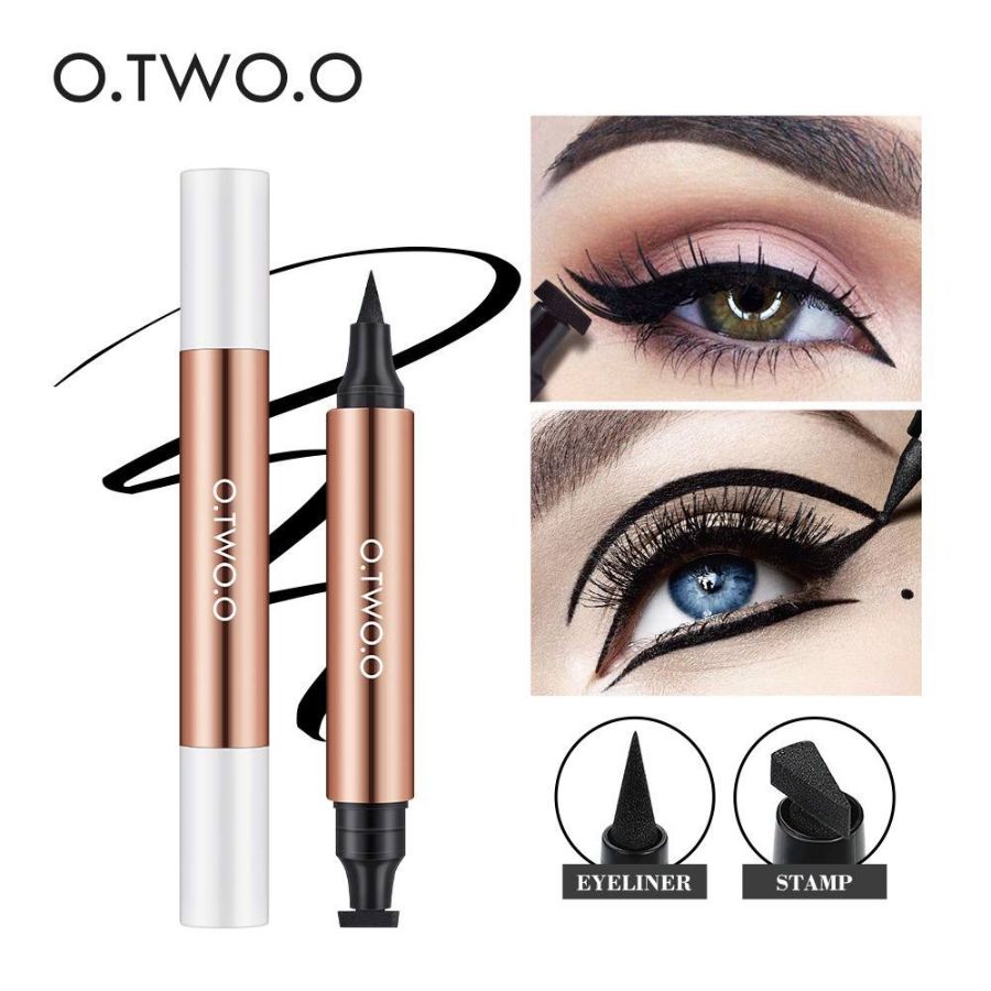 O.TWO.O 1019 Stamp Eyeliner Black Double Head Waterproof Eyeliner